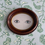 Don Carney Pair of Blue Eyes Art Print in Vintage Oval Wood Frame