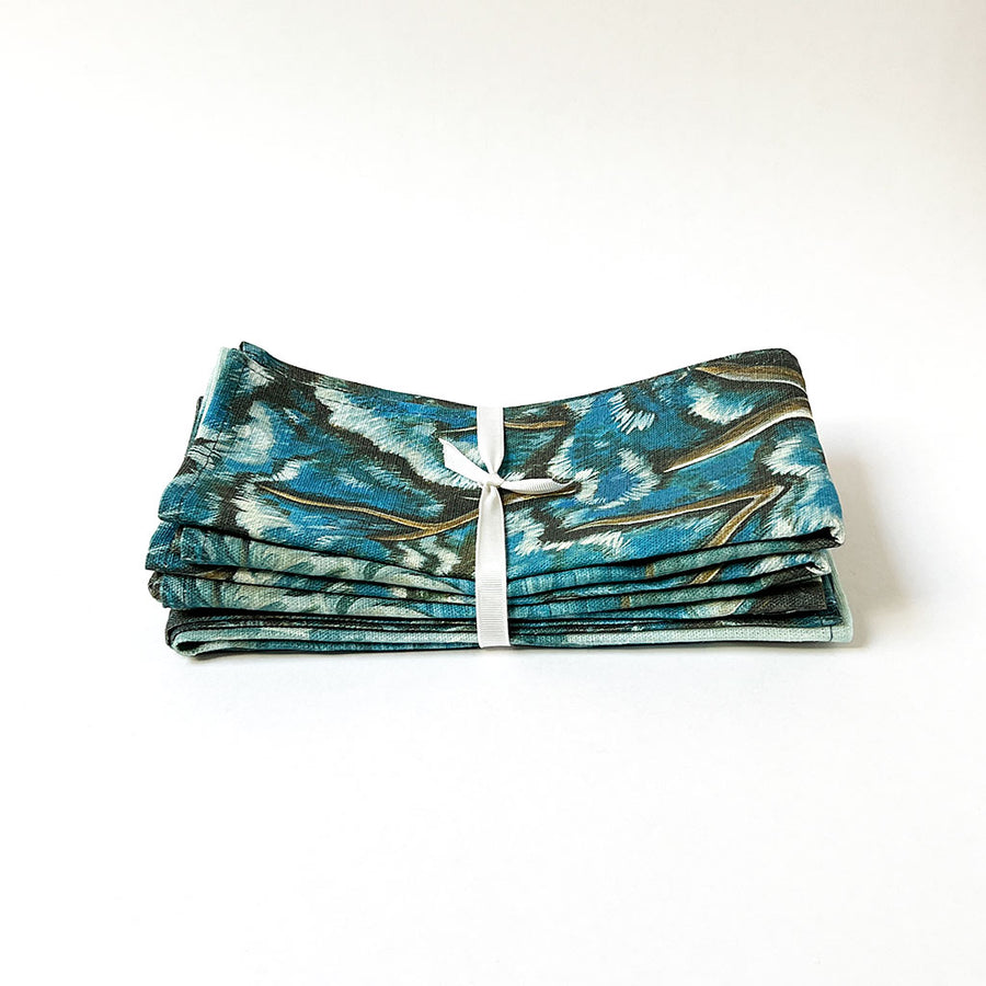 PATCH NYC Blue Tapestry Linen Napkins (Set of 4)