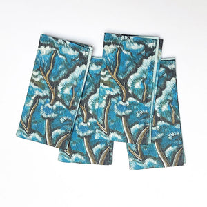 PATCH NYC Blue Tapestry Linen Napkins (Set of 4)