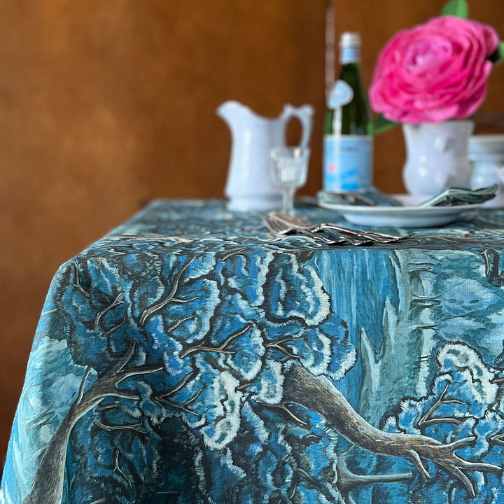 PATCH NYC Blue Tapestry Linen Tablecloth