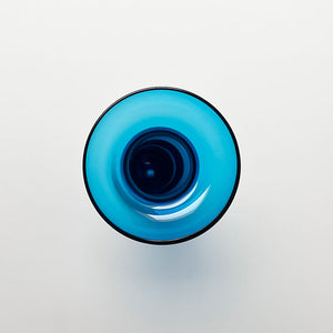 Vintage Midcentury Blue Glass Cylinder Vase
