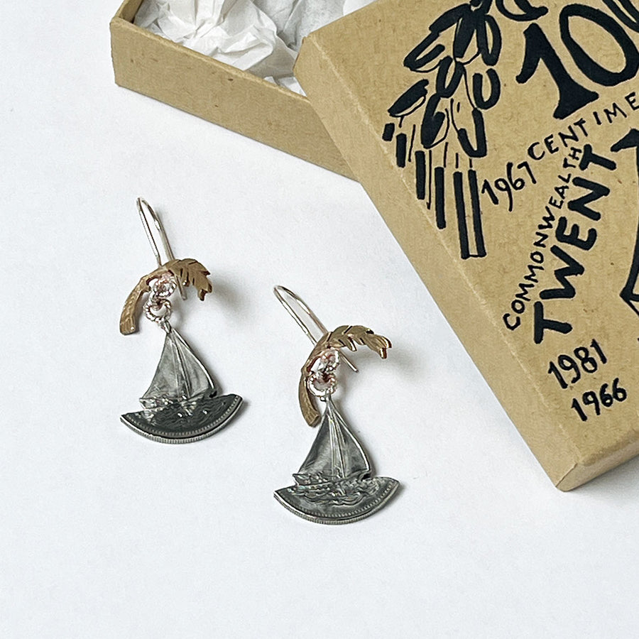 Boat & Wreath Earrings