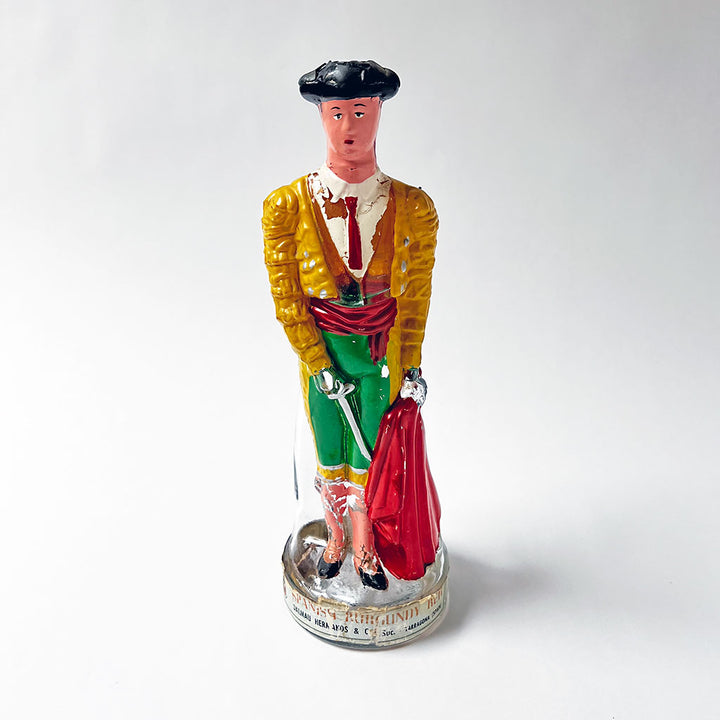 Vintage Figural Matador Painted Glass Liquor Bottle Made in Spain