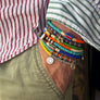 Happy Face Beaded Bracelet (Brown & Green)