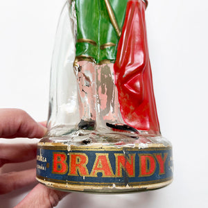 Vintage Figural Matador Painted Glass Brandy Liquor Bottle Made in Spain