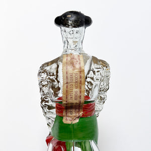 Vintage Figural Matador Painted Glass Brandy Liquor Bottle Made in Spain