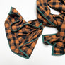 Rust & Black Check Flannel Scarf
