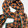 Rust & Black Check Flannel Scarf