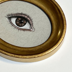 Don Carney Brown Right Eye Art Print in Gold Oval Frame