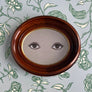 Don Carney Pair of Brown Eyes Art Print in Vintage Oval Wood Frame