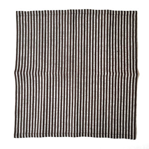 Chocolate Brown Stripe Linen Napkins (Set of 4)