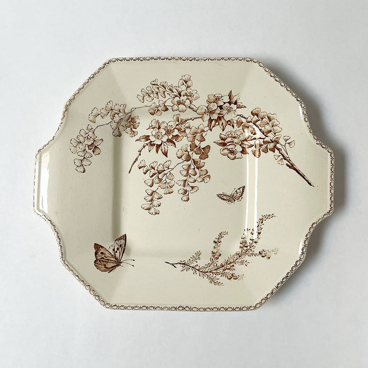Vintage Brown Transferware Newport Ceramic Tray Made in England