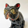 Vintage Seated Black Bulldog Decorative Object