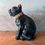 Vintage Seated Black Bulldog Decorative Object