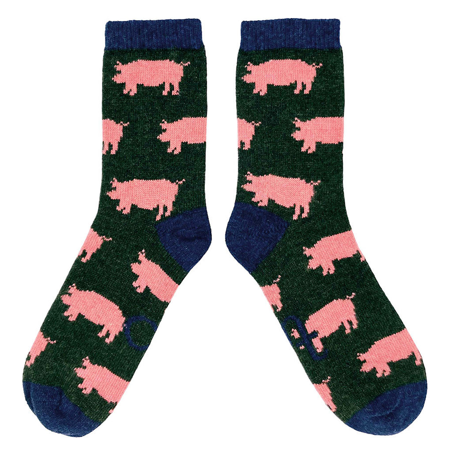Women's Lambswool Socks: Piggies