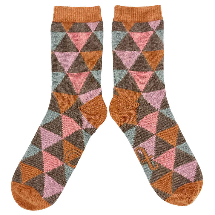 Women's Lambswool Socks: Triangles