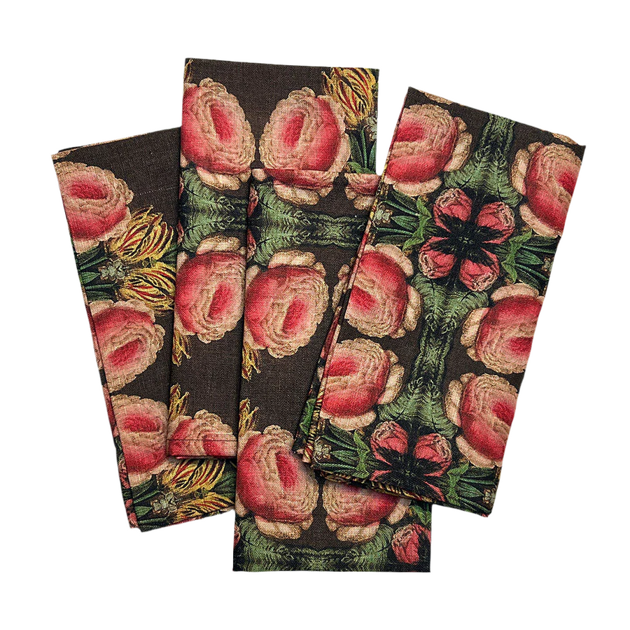 PATCH NYC Cabbage Rose Linen Napkins (Set of 4)