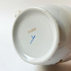 Vintage Ceramic Cachepots with Gold Accents (Set of 2)