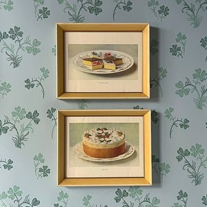 Iced Genoese Cakes Original Lithograph in Vintage Frame