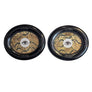 Don Carney Pair of Brown Eyes - Art Prints with Floral Pattern Border in Victorian Carved Black Oval Frames
