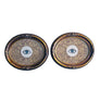 Don Carney Pair of Blue Eyes - Art Prints with Floral Pattern Border in Vintage Carved Gold Tone Oval Frames