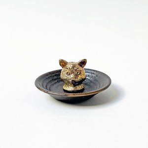 PATCH NYC Cat Head Solid Brass Incense Burner