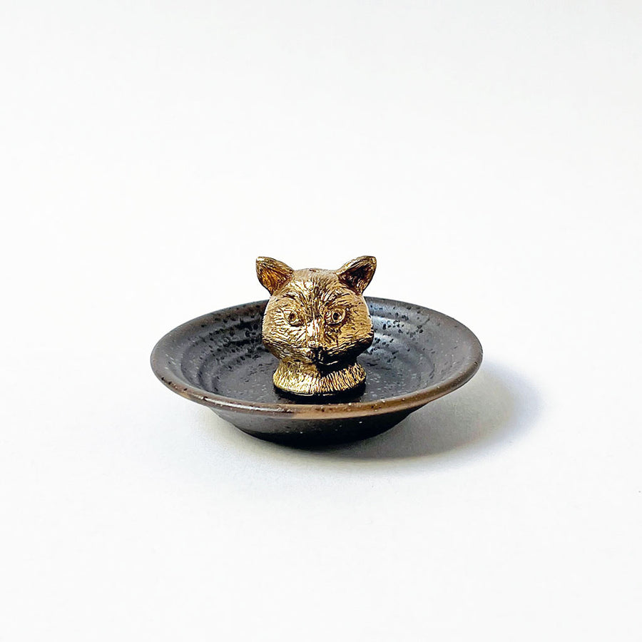 PATCH NYC Cat Head Solid Brass Incense Burner