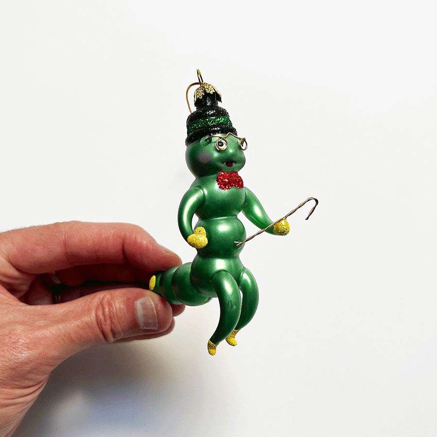 Mister Caterpillar Glass Ornament