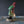 Vintage Chalkware Red & Green Bird