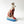 Vintage Chalkware Seated Dog on a Blue Base