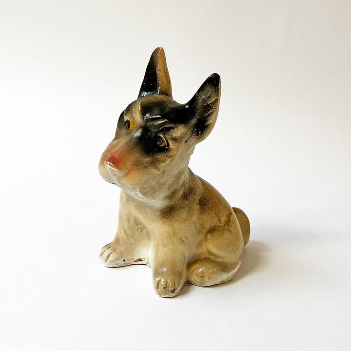Vintage Chalkware Seated Scottie Dog Figurine