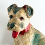 Vintage Chalkware Seated Puppy Figurine