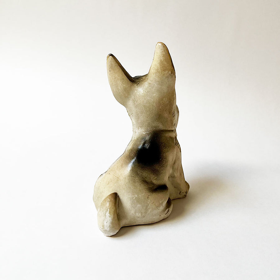 Vintage Chalkware Seated Scottie Dog Figurine