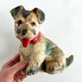 Vintage Chalkware Seated Puppy Figurine