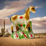 Vintage Chalkware Red Spot Horse