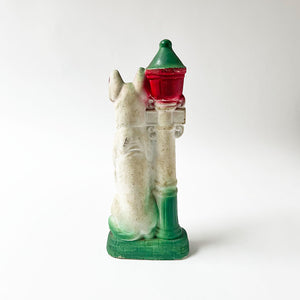 Vintage Chalkware Dog and Lamp Post