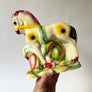 Vintage Chalkware Prancing Horse with Red Mane