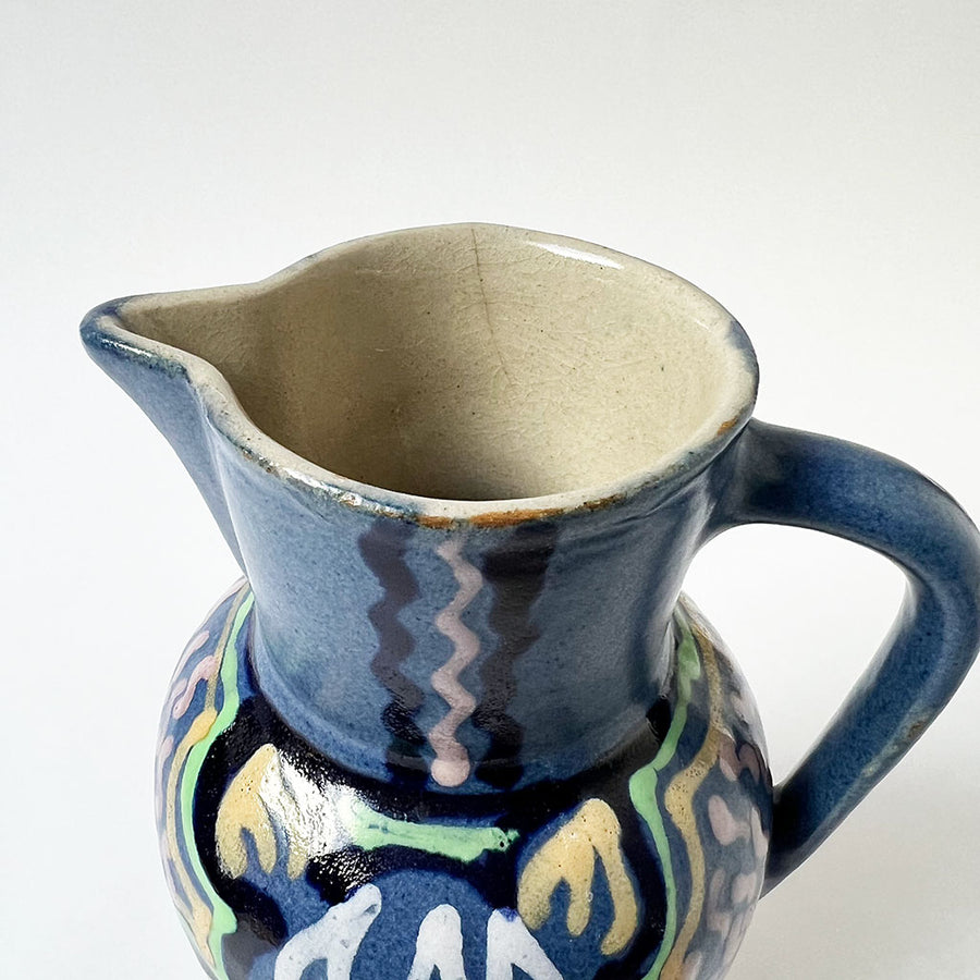 Vintage Hand Decorated Ceramic Pitcher