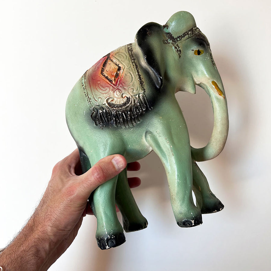 Vintage Chalkware Elephant Figurine