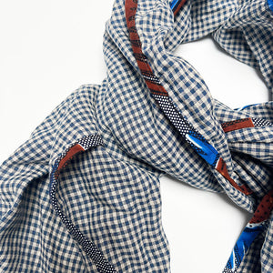 PATCH NYC Navy Check Classic Linen Scarf