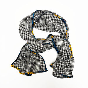 PATCH NYC Black Check Classic Linen Scarf