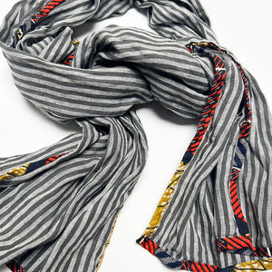 PATCH NYC Gray Stripe Classic Linen Scarf