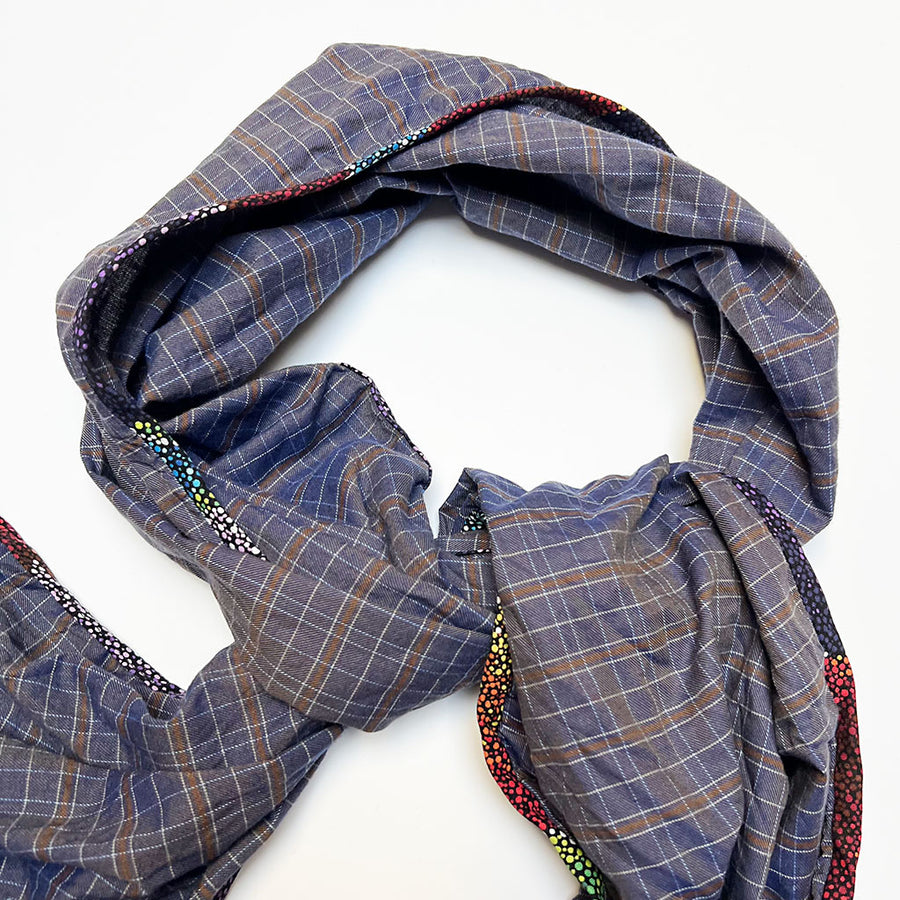 PATCH NYC Dark Purple Plaid Classic Linen Scarf