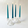 Vintage Clear Cut Glass Candle Holders (Set of 2)