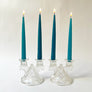 Vintage Clear Cut Glass Candle Holders (Set of 2)