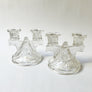 Vintage Clear Cut Glass Candle Holders (Set of 2)
