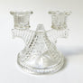 Vintage Clear Cut Glass Candle Holders (Set of 2)