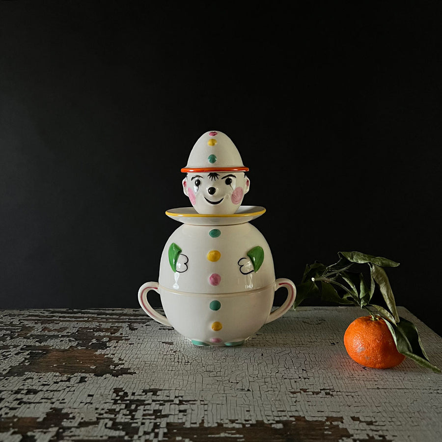 Vintage Stacked Ceramic Breakfast Set Clown Made in Japan