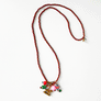 Collage Necklace: Brown with Dachshund Charm (S26G)