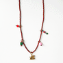 Collage Necklace: Brown with Dachshund Charm (S26G)